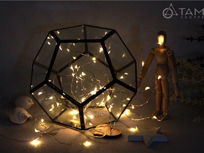 Đèn ngủ nhà kính đèn Led đom đóm để bàn 12 mặt L-ĐB-03